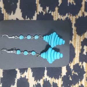 THANDMADE EARRINGS HANDCRAFTED STILETTOS TURQUISE